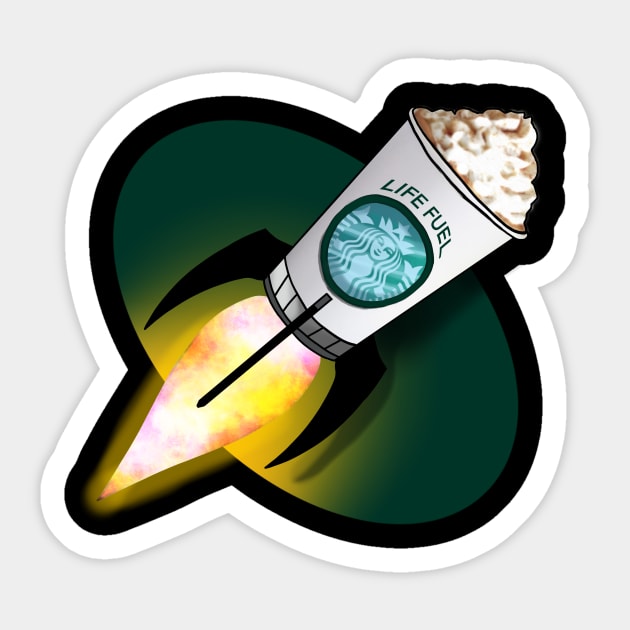 Starbucks Latte Rocket Sticker by RiffRaffComics